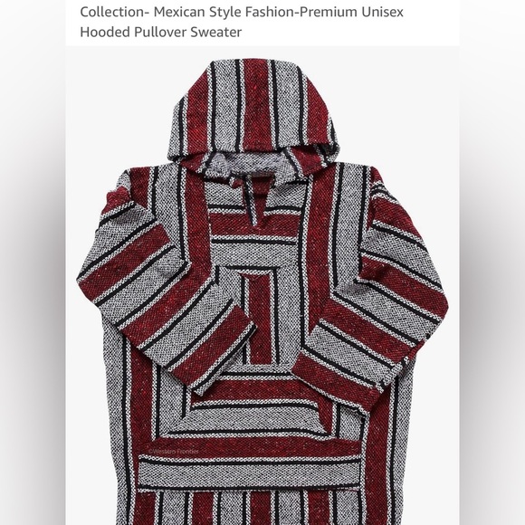 NWOT Baja style woven hoodie - Picture 3 of 7